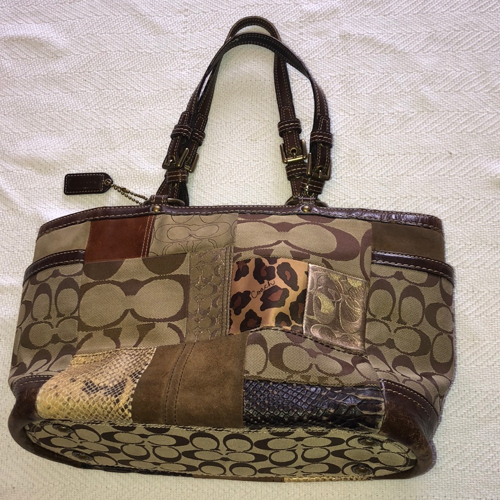 Genuine Coach patchwork animal print bag